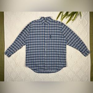 Vintage Abercrombie & Fitch "The Big Shirt" Button Down Men's Shirt Blue White M